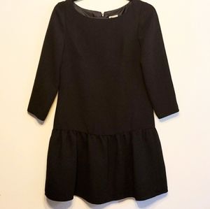 J Crew Black Dress with Ruffled Hem